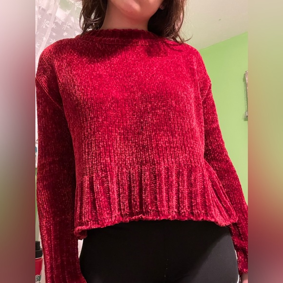 Chelsea & Violet XS red chenille sweater - Picture 1 of 6